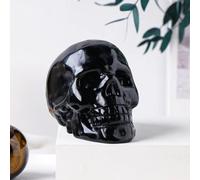 UYCUODLUY 1PC Black Obsidian Crystal Skulls Statue Stones Crafts Room Decor Aquarium Witchcraft Decoration