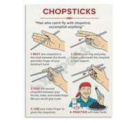 UYCUODLUY and Adults Learn Chopsticks Poster How to Use Chopsticks Table Manners Educational Wall-Art for Kitchen Home Decor(Unframed,08x12inch(20x30cm))