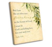 UYCUODLUY But I Am Like An Olive Tree Psalm 52 8 Bible Verse Canvas Wall-Art for Kitchen Decor(Framed,08x12inch(20x30cm))