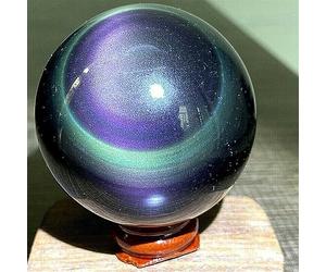 UYCUODLUY Colored Obsidian Crystal Ball Quartz Cat's Eye Ornaments