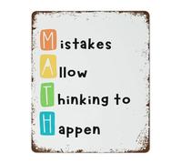 UYCUODLUY Comic Problem Solving Board Industrial Metal Sign Wrong Answer Growth Mindset Home Library Art 8 X 12 inch