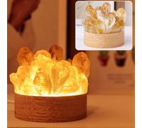 UYCUODLUY Crystal Cluster Glue Night Light Amethyst Atmosphere Bedroom Bedside USB Powered Decorations Desktop Ornament,B