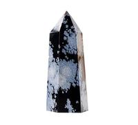 UYCUODLUY Crystal Snowflake Obsidian Column Raw Stone Single Pointed Hexagonal Home Office Decoration Ornaments,40~50mm