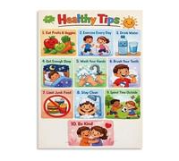 UYCUODLUY Educational Healthy Habits Poster Guide for Daily Routine Improvement in Home School Office Bedroom Wall-Art(Framed,08x12inch(20x30cm))