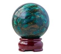 UYCUODLUY Home Decoration Beautiful Green Mica Crystal Ball Real Quartz Raw Stone Sphere for Feng Shui, Divination, Decor,55-60mm