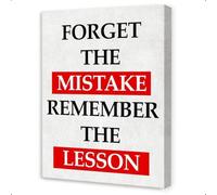 UYCUODLUY Inspirational Quote Canvas Wall-Art Motivational Remember the Lesson Decor for Bedroom Office Living Room(Framed,12x18inch(30x45cm))