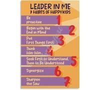 UYCUODLUY Life Skills Poster Daily Habits Chart for Affirmations Canvas Print Wall-Art for Bedroom Learning Space(Framed,08x12inch(20x30cm))