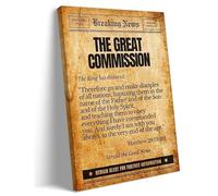 UYCUODLUY Missionary Gift Idea The Great Commission Canvas Wall-Art for Sending Church Decor Pastor Appreciation Going Forth Gift(Framed,16x24inch(40x60cm))
