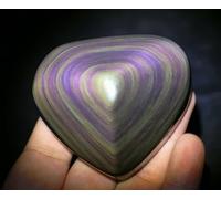 UYCUODLUY Obsidian Cat Eyes Quartz Crystal Heart Shaped 150-180g