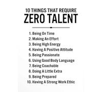 UYCUODLUY Office Motivational, 10 Things That Require Zero Talent Wall-Art, Inspirational Leadership Quotes for Home Classroom Gym Bedroom Decor(Framed,12x18inch(30x45cm))