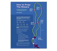 UYCUODLUY Rosary Prayer Steps Poster Beautiful Catholic Art and Devotional Guide for the Faithful(Unframed,12x18inch(30x45cm))