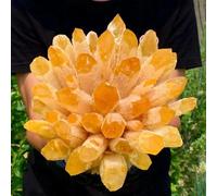 UYCUODLUY Stone Yellow Phantom Quartz Crystal Cluster (1300-1500g)