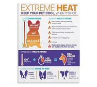 UYCUODLUY Summer for Dogs Understanding Heat Risks Poster Canvas Wall-Art for Boarding Kennel Office or Farmhouse Decor(Unframed,08x12inch(20x30cm))