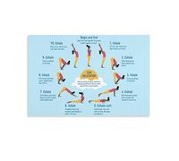 UYCUODLUY Sun Salutation for Inner Peace - Yoga Sequence Art Print, Motivational Wall Canvas for Morning Routine, Yoga Practice, Zen Bedroom and Home Office Inspiration (Unframed,12x18inch(30x45cm))