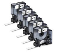 UYDFXA Label Tape 5 Pack Black On Clear 12 Mm 19 Mm 23 Feet Compatible With D1 45010 45800 LabelMaker Compatible With LabelManager 100 300