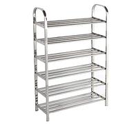 UYDJAKX Shoe Racks Storage, Stainless Steel Shoe Shelf Organiser 3-6 Tier Extendable & Stackable Student Dormitory Storage Finishing Rack,6,75 Star of Light