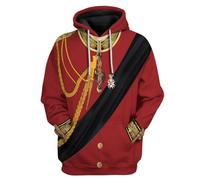 Uyecos Historical Hoodie Revolutionary War Uniform Costume 3D Printed Army Jacket Halloween Costume, Arthur Wellesley, XS
