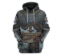 Uyecos Historical Hoodie Revolutionary War Uniform Costume 3D Printed Army Jacket Halloween Costume, Viking 1, XXL