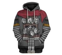 Uyecos Historical Hoodie Revolutionary War Uniform Costume 3D Printed Army Jacket Halloween Costume, Roman Legionaries, S