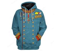 Uyecos Historical Hoodie Revolutionary War Uniform Costume 3D Printed Army Jacket Halloween Costume, Franz Joseph I of Austria, XL