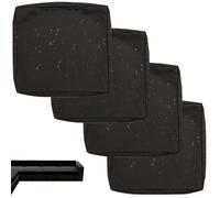 uyeoco 1/2/4-Pack Waterproof Sofa Seat Cushion Covers with Zipper, 60x60cm & 55x50cm, Chair Seat Pads Cover for Indoor & Outdoor Patio Rattan Furniture(Black,50x55x10cm(4pc))