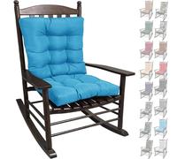 uyeoco 2-Pack Waterproof High-Back Garden Rocking Chair Cushions with Ties 6-8cm Thick Padding - Indoor/Outdoor Replacement Seat Pads for Rattan Chairs, Sofas & Sunloungers(12S,48x48x8/58x48x8cm)