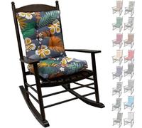 uyeoco 2-Pack Waterproof High-Back Garden Rocking Chair Cushions with Ties 6-8cm Thick Padding - Indoor/Outdoor Replacement Seat Pads for Rattan Chairs, Sofas & Sunloungers(14S,48x48x8/58x48x8cm)
