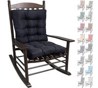 uyeoco 2-Pack Waterproof High-Back Garden Rocking Chair Cushions with Ties 6-8cm Thick Padding - Indoor/Outdoor Replacement Seat Pads for Rattan Chairs, Sofas & Sunloungers(11S,48x48x8/58x48x8cm)