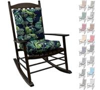 uyeoco 2-Pack Waterproof High-Back Garden Rocking Chair Cushions with Ties 6-8cm Thick Padding - Indoor/Outdoor Replacement Seat Pads for Rattan Chairs, Sofas & Sunloungers(15S,48x48x8/58x48x8cm)