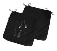 uyeoco 2-Pack Waterproof Sofa Seat Cushion Covers with Zipper, 60x60cm & 55x55cm, Chair Seat Pads Cover for Indoor & Outdoor Patio Rattan Furniture(Black,45x45x5cm)