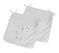 uyeoco 2-Pack Waterproof Sofa Seat Cushion Covers with Zipper, 60x60cm & 55x55cm, Chair Seat Pads Cover for Indoor & Outdoor Patio Rattan Furniture(White,55x55x10cm)