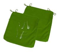 uyeoco 2-Pack Waterproof Sofa Seat Cushion Covers with Zipper, 60x60cm & 55x55cm, Chair Seat Pads Cover for Indoor & Outdoor Patio Rattan Furniture(Grass green,55x55x10cm)