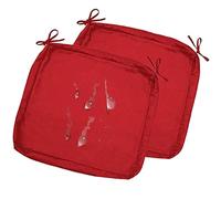 uyeoco 2-Pack Waterproof Sofa Seat Cushion Covers with Zipper, 60x60cm & 55x55cm, Chair Seat Pads Cover for Indoor & Outdoor Patio Rattan Furniture(Red,60x50x10cm)