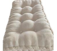 uyeoco 8 Thick Bench Cushion Pad 2/3 Seater,Cotton Garden Bench Pad Cushions 80cm/100cm/120cm/150cm/180cm x 60cm/50cm/40cm/35cm/30cm/25cm,Seat Cushion Pads for Outdoor Indoor(Beige,120x30cm)