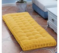 uyeoco 8 Thick Bench Cushion Pad 2/3 Seater,Cotton Garden Bench Pad Cushions 80cm/100cm/120cm/150cm/180cm x 60cm/50cm/40cm/35cm/30cm/25cm,Seat Cushion Pads for Outdoor Indoor(Yellow,50x50cm)
