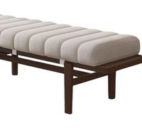 uyeoco Indoor Bench Cushion - 120cm/150cm/80cm/90cm x 40cm/30cm 2/3 seater Rectangle Bench Seat Pad for Bay Windows, Garden Patio, Long Chairs & Porch Furniture with Non-Slip Backing(Beige,30x110CM)