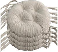 uyeoco Set Of 4/2/1 Round Bar Stool Cushions/Pads With Ties 11/13/15/17/19in Round Chair Seat Cushions/Pads Indoor Outdoor For Dining Chairs Circle Stool Chair Patio Kitchen(H6,4PCS 30x30X6cm)