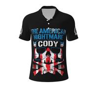 UYETSGDFG Cody Wrestler Rhodes Men's Polo Shirt, Stylish AEW Fan Apparel, Classic Short Sleeves Shirt for Casual Wear - Gift for Fans Medium