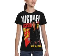 UYETSGDFG Michael King Jackson Youth T-Shirt - Clascal Round Neck Short Sleeve Tee, Pop Legend Star Graphic Shirt for Teens & Music Fans Gift Large