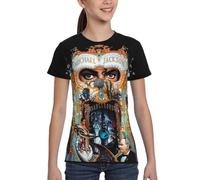 UYETSGDFG Michael King Jackson Youth T-Shirt - Clascal Round Neck Short Sleeve Tee, Pop Legend Star Graphic Shirt for Teens & Music Fans Gift Large