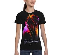 UYETSGDFG Michael King Jackson Youth T-Shirt - Clascal Round Neck Short Sleeve Tee, Pop Legend Star Graphic Shirt for Teens & Music Fans Gift Large