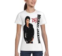 UYETSGDFG Michael King Jackson Youth T-Shirt - Clascal Round Neck Short Sleeve Tee, Pop Legend Star Graphic Shirt for Teens & Music Fans Gift Large