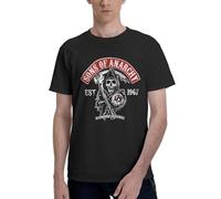 UYETSGDFG Sons%of The an*Archy Men's Shirt Classic SOA Print Short Sleeve Cotton T-Shirt - Comfortable and Breathable Tshirt for Spring and Summer Outdoor Activities 3X-Large