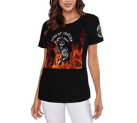 UYETSGDFG Sons%of The an*Archy Women's Short Sleeve T-Shirt - Classic SOA Motorcycle Club Print T-Shirt, American TV Series Fan Peripheral for Daily wear Fans Gift Medium