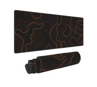 UYEUGV Orange Topographic Mouse Pad Large Gaming XL Geographic Map Lines Contour Desk Mat Extend Long Mousepad for Computer Laptop Office Non-Slip Rubber Stitched Edges 31.5 x 11.8 Inch