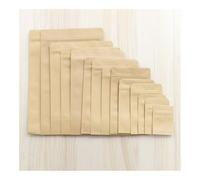 UYFRD 100pcs/lot Brown Kraft Paper Zipper Gift Bags Aluminum Foil Bags Food Packaging Bags Candy Coffee Ziplock Bags(15x24cm)