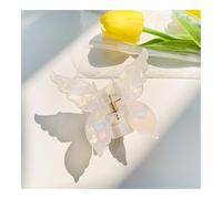 UYFRD 2PCS Headwear French Retro Butterfly Hair Clips Hair Accessories Back Of The Head Hair Claws Sweet Coiled Hairpin Women Styling Tools(White)