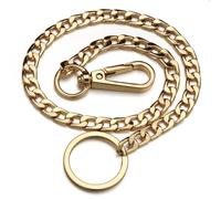 UYFRD 42CM Long Metal Keychain Wallet Belt Chain Rock Punk Trousers Hipster Pant Jean HipHop Jewelry Men's Key Ring Chain(Gold)