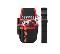 UYFRD Belt Tool Storage 8 Internal Pockets Organizer Electrician Tool Belt Bag Pouch Tools Drills Screwdrivers(No Tools red)