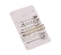 UYFRD Fashionable and Creative Metal Pearl Swan Flower Gold and Silver Women's Hair Clip Set with A Straight Clip for Hair Accessories(Bk)